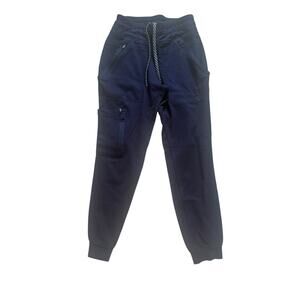Jaanuu Women's Blue Joggers Pants XSP Petite‎ Scrubs Cargo